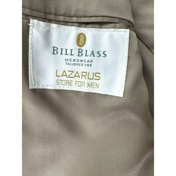 Bill Blass Mens Sz 44R Camel Hair Blazer Coat In Brown Plaid Check Made In USA - Picture 10 of 16